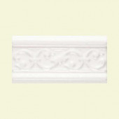 Fashion Accents Arctic White 4 in. x 8 in. Ceramic Nexus Listello Wall Tile-DISCONTINUED