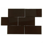 Contempo 3 in. x 6 in. Mahogany Polished Glass Tile-DISCONTINUED
