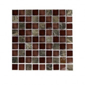 Whiskey Blend 1/2 in. x 1/2 in. Glass and Marble Mosaic Sample
