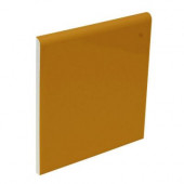 Color Collection Bright Mustard 4-1/4 in. x 4-1/4 in. Ceramic Surface Bullnose Wall Tile-DISCONTINUED