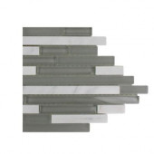 Temple Grey Plume Marble And Glass Tile - 6 in. x 6 in. Tile Sample-DISCONTINUED