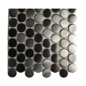 Metal Silver Stainless Steel 3-5 Penny Round Tiles Tile Sample