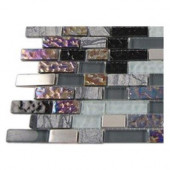 Seattle Skyline Blend Bricks 1/2 in. x 2 in. Marble and Glass Tile Bricks - 6 in. x 6 in. Floor and Wall Tile Sample