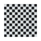 Glass Reflections Check Mate 12 in. x 12 in. x 8mm Glass Mesh-Mounted Mosaic Wall Tile (10 sq. ft. / case)-DISCONTINUED