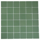Contempo Spa Green Frosted 12 in. x 12 in. x 8 mm Glass Floor and Wall Tile