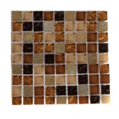 Golden Trail Blend Squares 1/2 in. x 1/2 in. Marble and Glass Mosaics Squares - 6 in. x 6 in. Floor and Wall Tile Sample