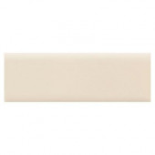 Semi-Gloss Almond 2 in. x 6 in. Ceramic Bullnose Wall Tile