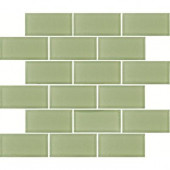Mint Green Subway 12 in. x 12 in. Glass Mesh-Mounted Mosaic Tile