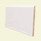 Color Collection Matte Snow White 3 in. x 6 in. Ceramic Surface Bullnose Wall Tile-DISCONTINUED