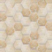 Gold Travertine Hex 12 in. x 12 in. x 8 mm Mosaic Wall Tile