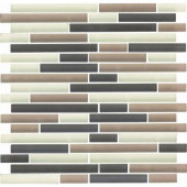 Color Blends Selva Neblina-1601-Ms Matte Strips Mosaic Glass Mesh Mounted Tile - 4 in. x 4 in. Tile Sample-DISCONTINUED