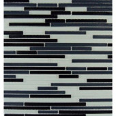 Black & White Bamboo 12 in. x 12 in. x 8 mm Glass Mesh-Mounted Mosaic Tile