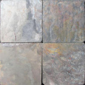 Multi Color 6 in. x 6 in. Tumbled Slate Floor and Wall Tile (1 sq. ft. / case)