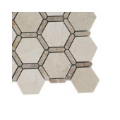 Ambrosia Crema Marfil and Light Emperador Stone Mosaic Floor and Wall Tile - 6 in. x 6 in. Floor and Wall Tile Sample