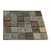 Tapestry Vintage Jewelry 1 in. x 1 in. Marble and Glass Tiles - 6 in. x 6 in.Tile Sample