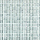 Brushstrokes Bianco-1506 Mosaic Glass Mesh Mounted Tile - 4 in. x 4 in. Tile Sample-DISCONTINUED