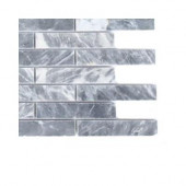 Dark Bardiglio Big Brick Marble Floor and Wall Tile - 6 in. x 6 in. Tile Sample-DISCONTINUED