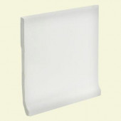 Color Collection Matte Snow White 4-1/4 in. x 4-1/4 in. Ceramic Stackable Cove Base Wall Tile-DISCONTINUED