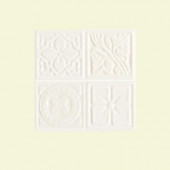 Fashion Accents Arctic White 2 in. x 2 in. Ceramic Floret Dots Accent Wall Tile
