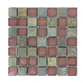 Tectonic Squares Multicolor Slate and Rust Tile Sample