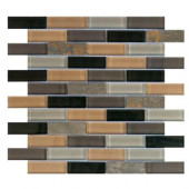 Harbor Bay 11-5/8 in. x 11-5/8 in. Glass and Slate Mosaic Wall Tile-DISCONTINUED