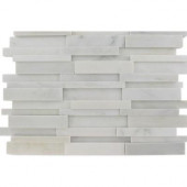 Dimension 3D Brick Asian Statuary Pattern 12 in. x 12 in. x 8 mm Marble Mosaic Floor and Wall Tile