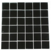 12 in. x 12 in. Contempo Classic Black Polished Glass Tile-DISCONTINUED