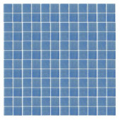 Oceanz O-Blue-1721 Mosaic Recycled Glass Anti Slip 12 in. x 12 in. Mesh Mounted Floor & Wall Tile (5 sq. ft.)