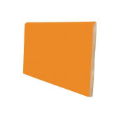 Bright Tangerine 3 in. x 6 in. Ceramic 6 in. Surface Bullnose Wall Tile-DISCONTINUED