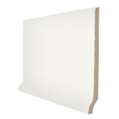 Color Collection Matte Bone 3-3/4 in. x 6 in. Ceramic Stackable Right Cove Base Corner Wall Tile-DISCONTINUED