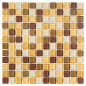 Milano Russo Medley 12 in. x 12 in. x 8 mm Glass Mosaic Wall Tile