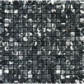 Nero Marquina 12 in. x 12 in. x 10 mm Tumbled Marble Mesh-Mounted Mosaic Tile (10 sq. ft. / case)