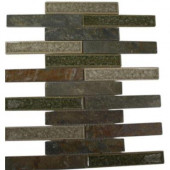 Roman Selection Emperial Slate 12 in. x 12 in. x 8 mm Glass Floor and Wall Tile