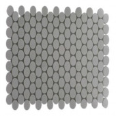 Orbit White Thassis Ovals Marble 12 in. x 12 in. x 8 mm Mosaic Floor and Wall Tile