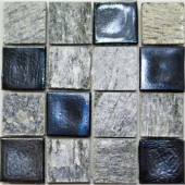 Edgewater Silverstrand Glass and Slate Mosaic & Wall Tile - 5 in. x 5 in. Tile Sample-DISCONTINUED