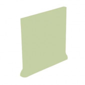 Color Collection Matte Spring Green 4-1/4 in. x 4-1/4 in. Ceramic Stackable Right Cove Base Wall Tile-DISCONTINUED