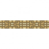 Lattice Caramel Border 117.5 in. x 4 in. Glass Wall and Light Residential Floor Mosaic Tile