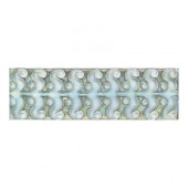 Cristallo Glass Aquamarine 3 in. x 8 in. Perennial Glass Accent Wall Tile