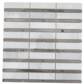 Elder Oriental and Athens Grey 12 in. x 12 in. Marble Floor and Wall Tile-DISCONTINUED
