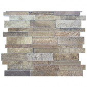 Dimension 3D Brick Wood Onyx Pattern 12 in. x 12 in. Marble Mosaic Floor and Wall Tile-DISCONTINUED
