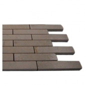 Crema Marfil 3/4 in. x 4 in. Large Brick Pattern Marble Mosaic Tiles - 6 in. x 6 in. Floor and Wall Tile Sample