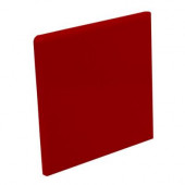 Color Collection Bright Red Pepper 4-1/4 in. x 4-1/4 in. Ceramic Surface Bullnose Corner Wall Tile-DISCONTINUED