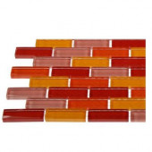 Contempo Sashimi 1/2 in. x 2 in. Polished Glass Tiles In Brick Pattern Sample