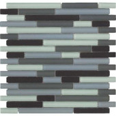 Color Blends Joven Neblina Matte Strips Mosaic Glass Mesh Mounted Tile - 4 in. x 4 in. Tile Sample-DISCONTINUED