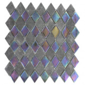 Tectonic Diamond Black Slate and Rainbow Black 11 in. x 12 in. x 8 mm Glass Floor and Wall Tile