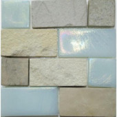 Edgewater Summerland Glass and Slate Mosaic & Wall Tile - 5 in. x 5 in. Tile Sample-DISCONTINUED