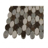 Orbit Sleet Ovals Marble Tile Sample