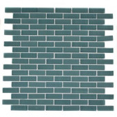 Contempo Turquoise Brick Pattern 12 in. x 12 in. x 8 mm Glass Mosaic Floor and Wall Tile