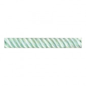 Cristallo Glass Aquamarine 1 in. x 8 in. Rope Glass Accent Wall Tile