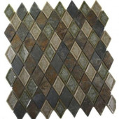 Roman Selection Emperial Slate Diamond 11 in. x 11 in. x 8 mm Glass Floor and Wall Tile (0.84 sq.ft.)